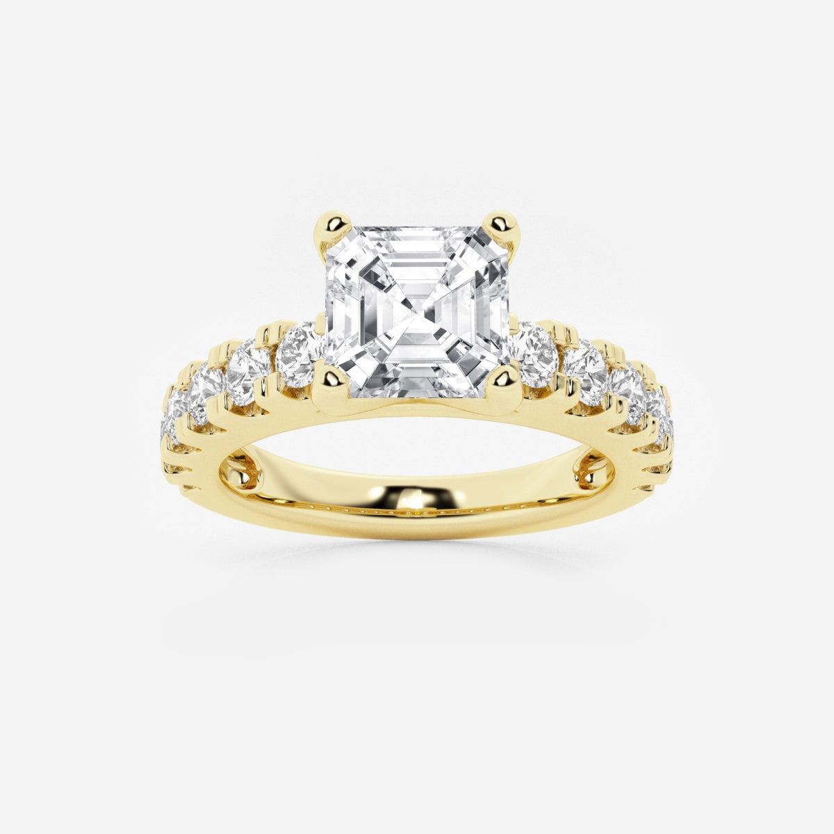Aurora - Split Prong Side Stones Engagement Ring