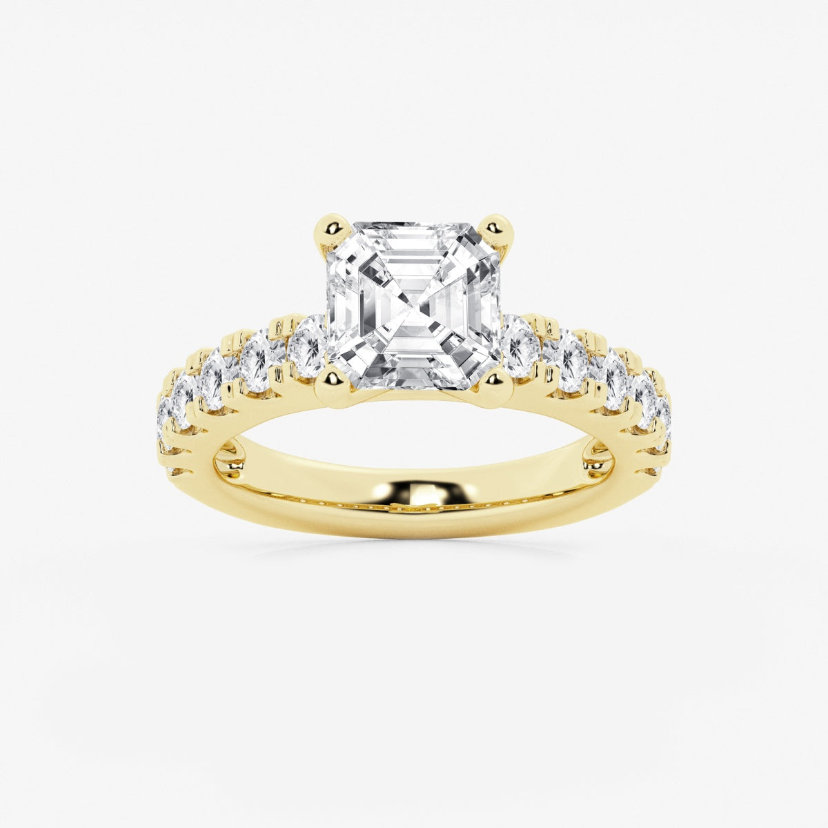 Aurora - Split Prong Side Stones Engagement Ring