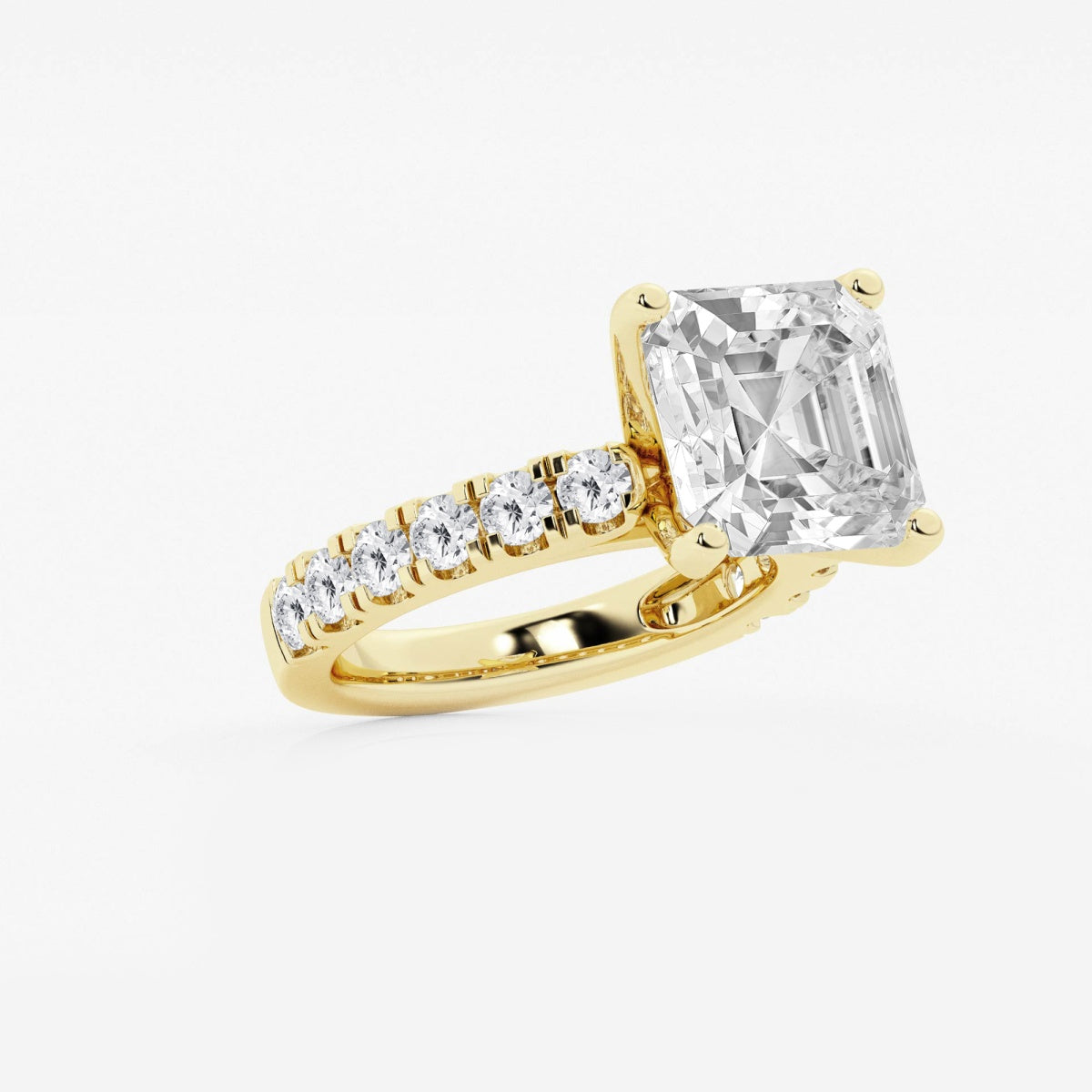Aurora - Split Prong Side Stones Engagement Ring
