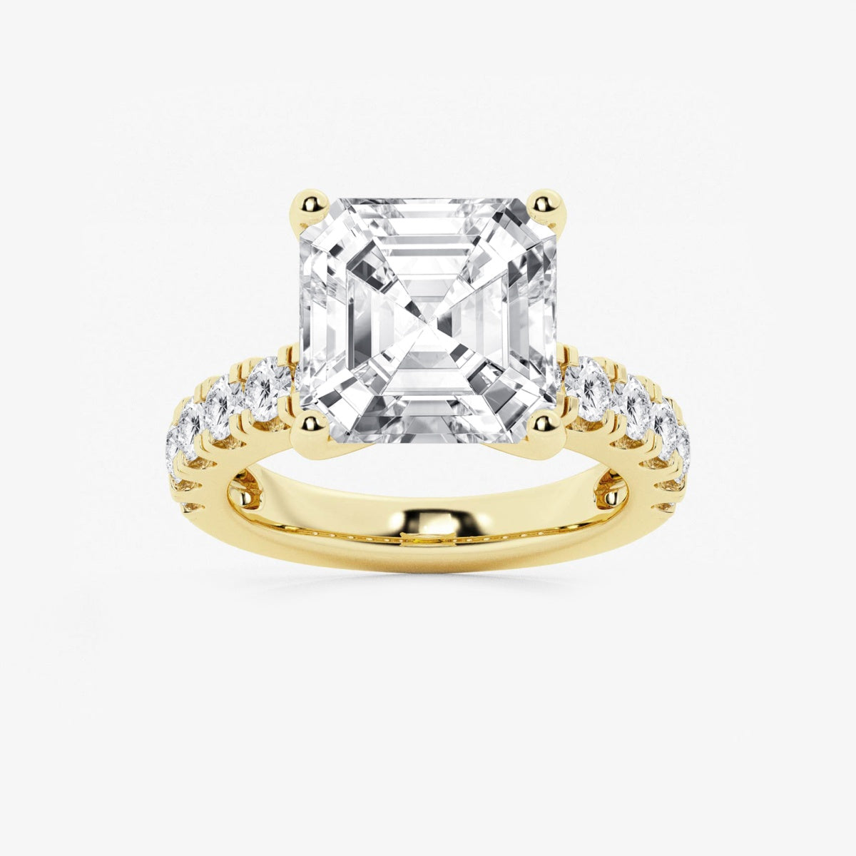Aurora - Split Prong Side Stones Engagement Ring