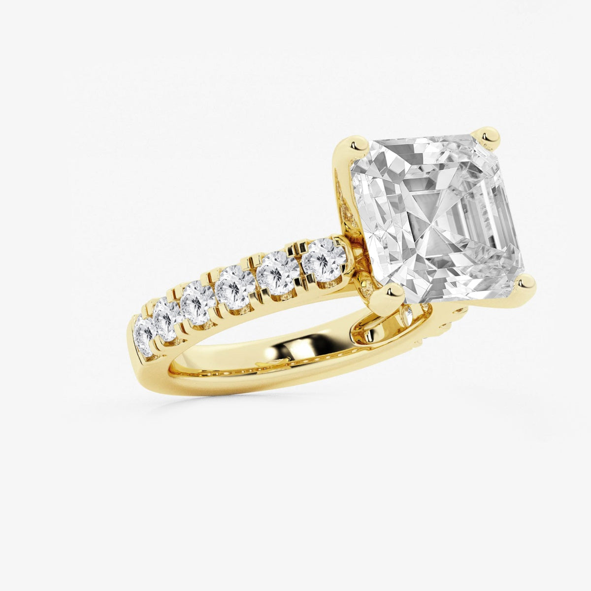 Aurora - Split Prong Side Stones Engagement Ring