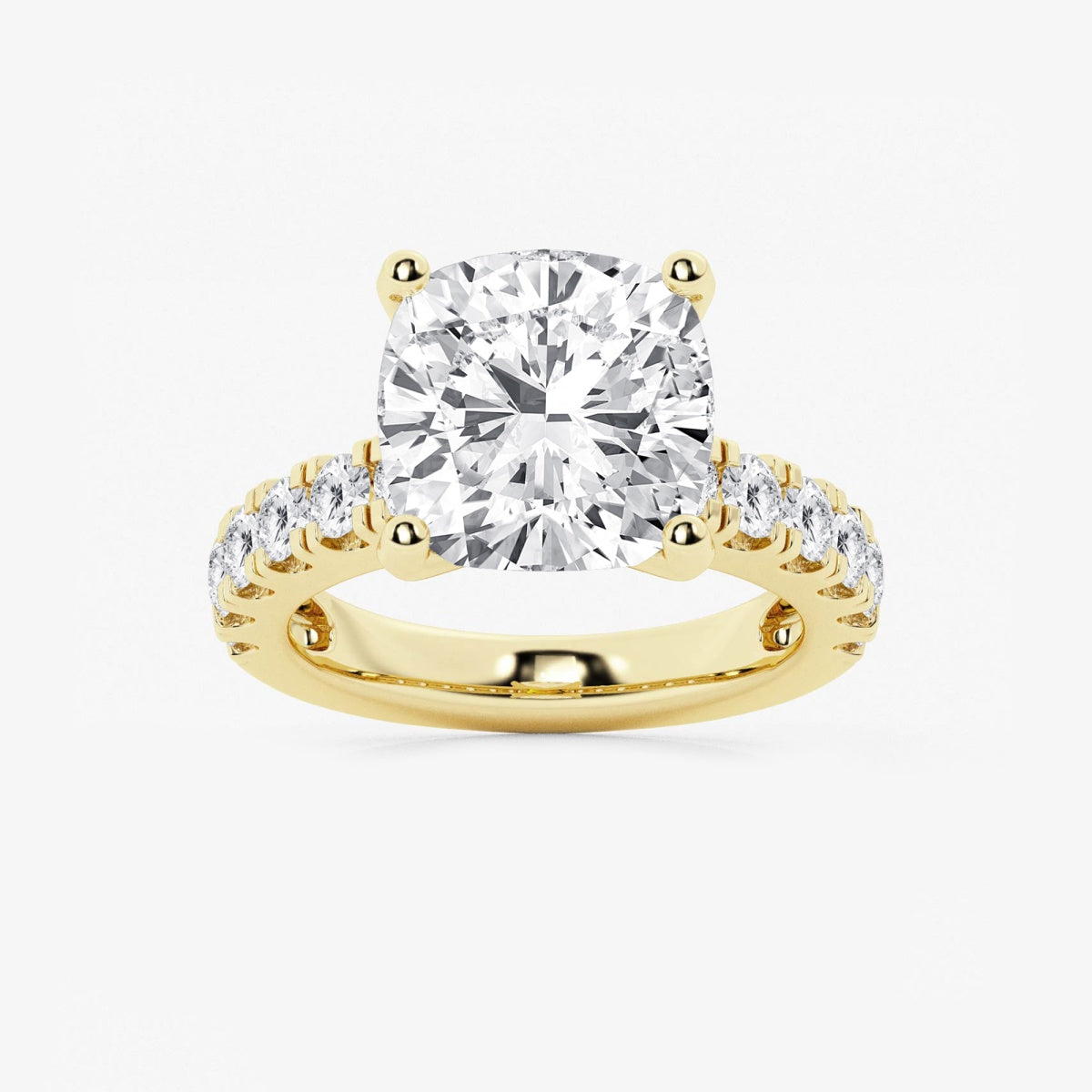 Aurora - Split Prong Side Stones Engagement Ring
