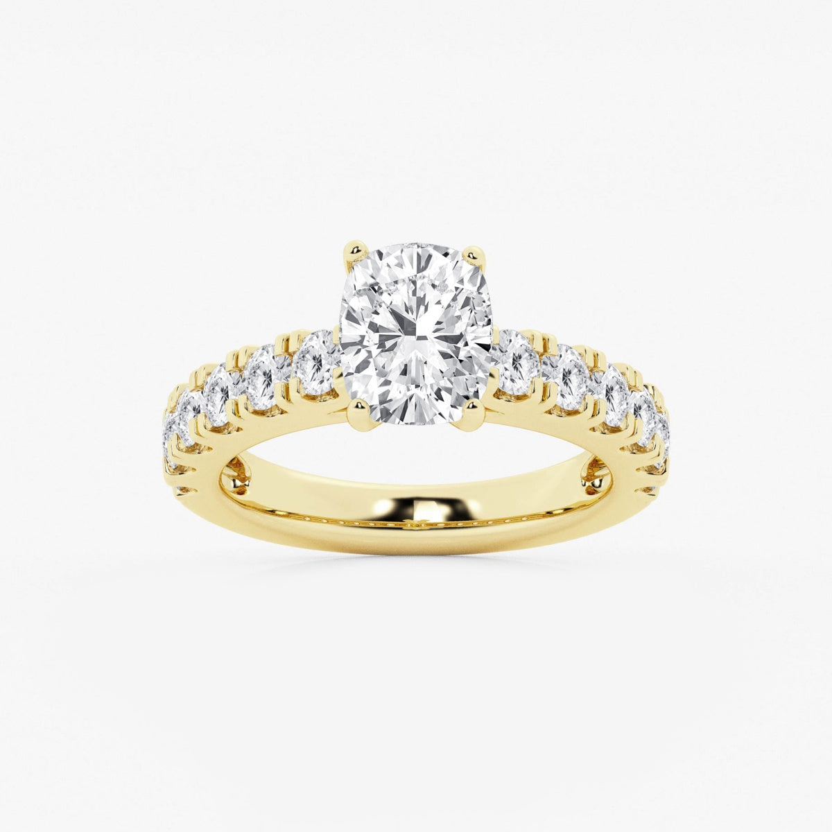 Aurora - Split Prong Side Stones Engagement Ring