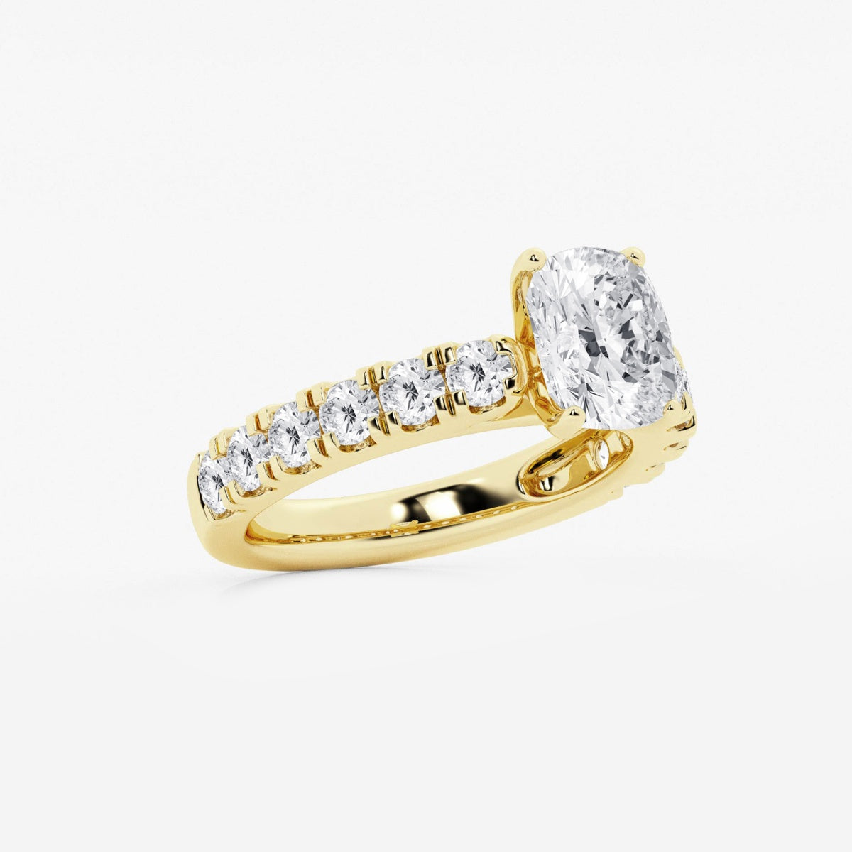 Aurora - Split Prong Side Stones Engagement Ring