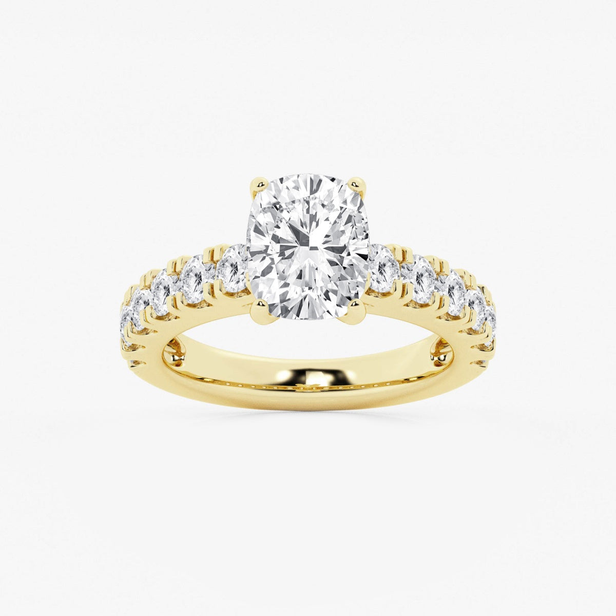Aurora - Split Prong Side Stones Engagement Ring