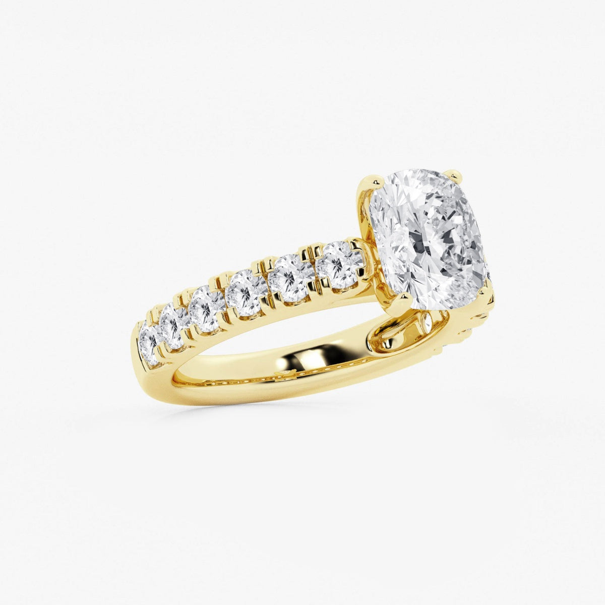 Aurora - Split Prong Side Stones Engagement Ring