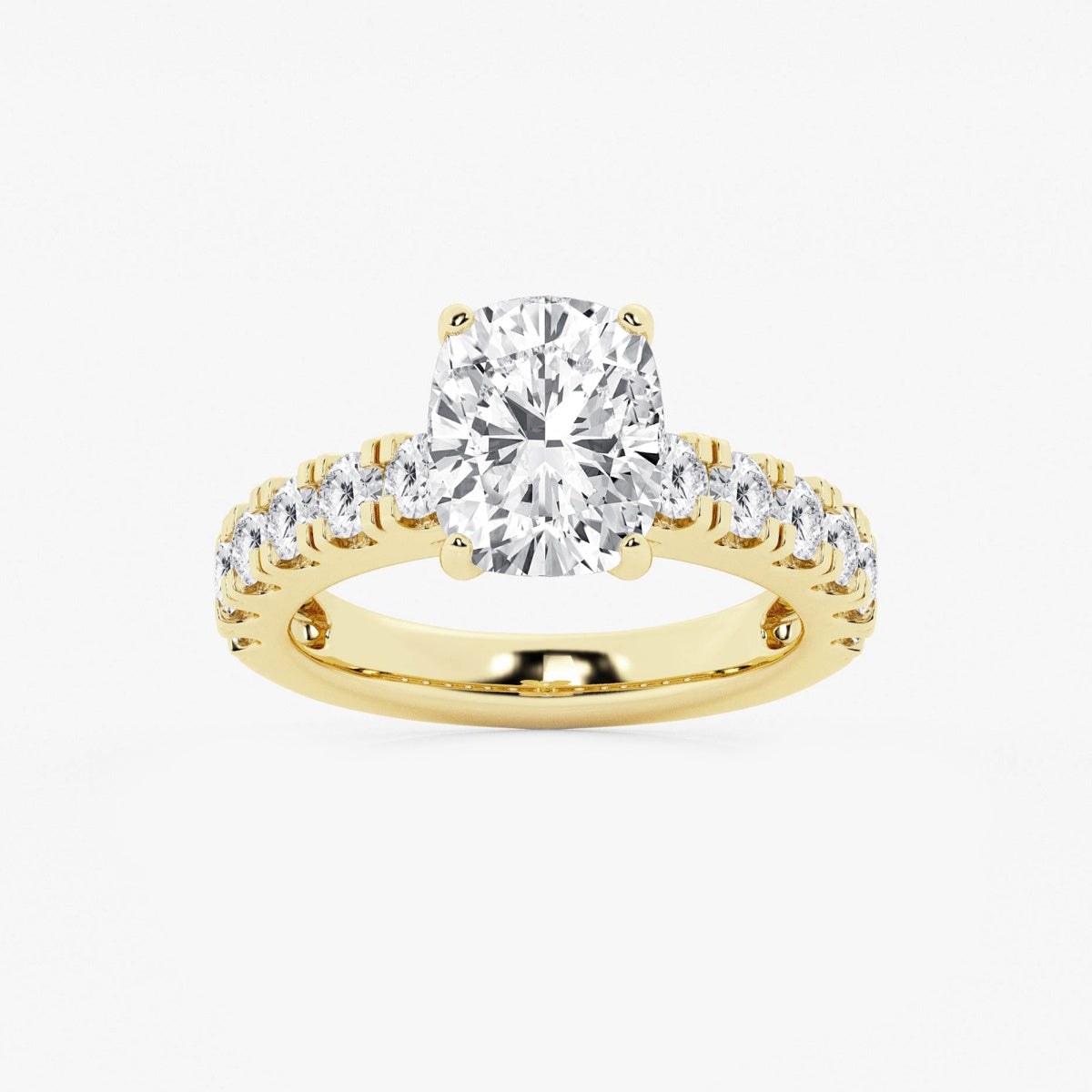 Aurora - Split Prong Side Stones Engagement Ring