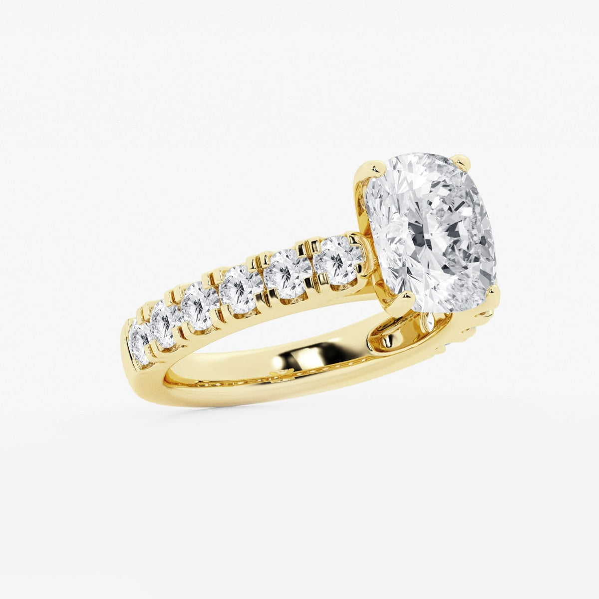 Aurora - Split Prong Side Stones Engagement Ring