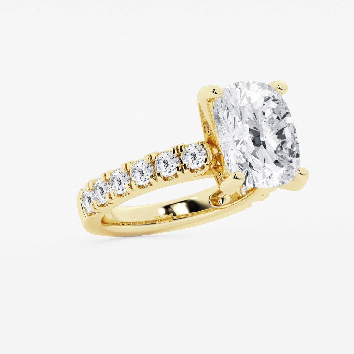 Aurora - Split Prong Side Stones Engagement Ring