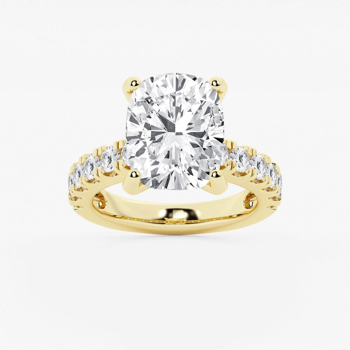 Aurora - Split Prong Side Stones Engagement Ring