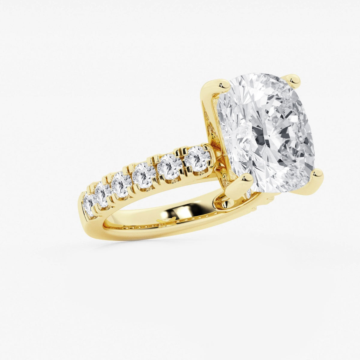 Aurora - Split Prong Side Stones Engagement Ring