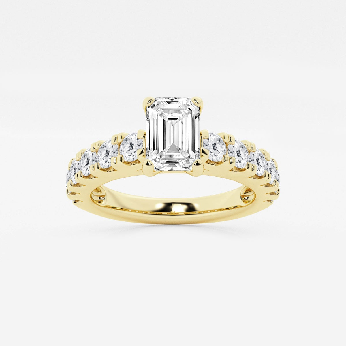 Aurora - Split Prong Side Stones Engagement Ring