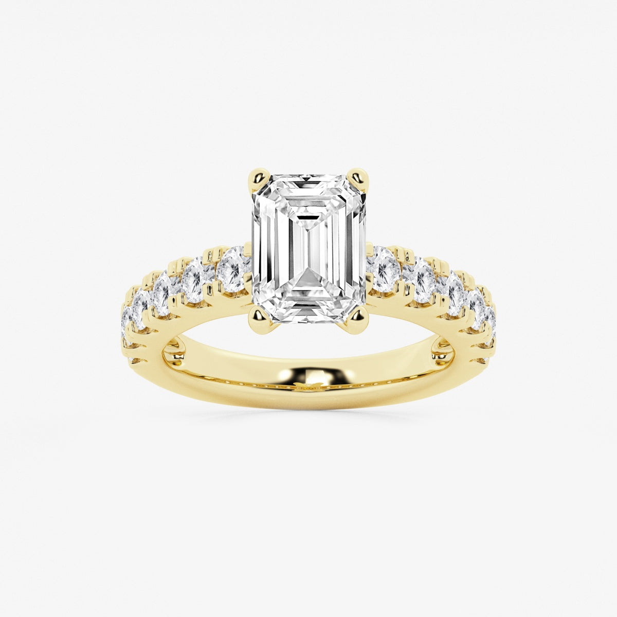 Aurora - Split Prong Side Stones Engagement Ring