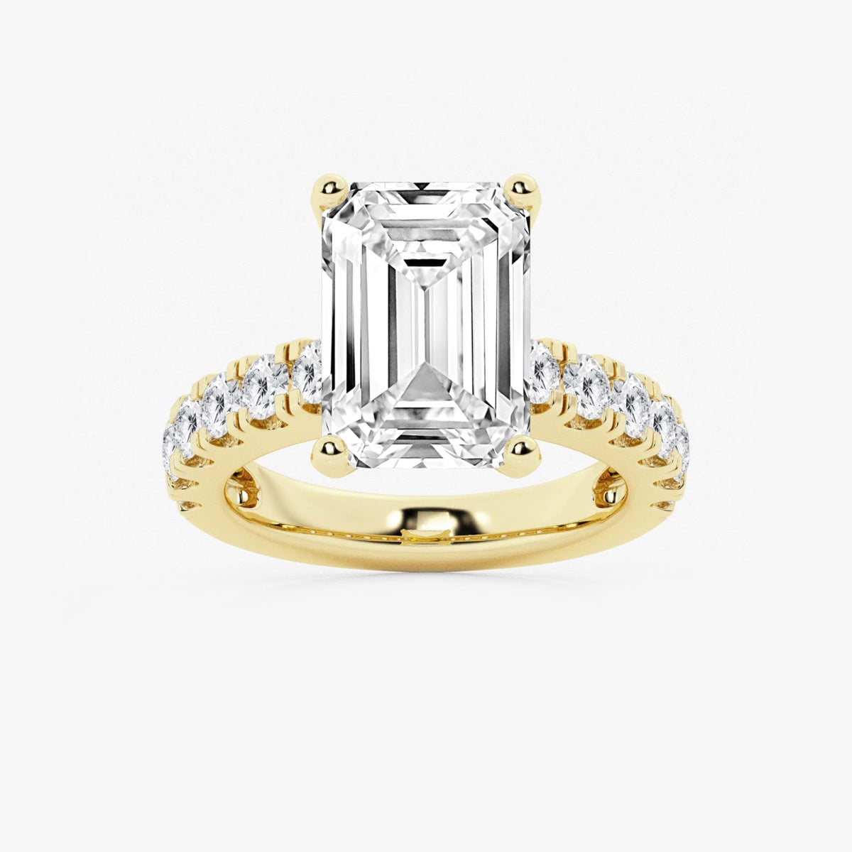 Aurora - Split Prong Side Stones Engagement Ring