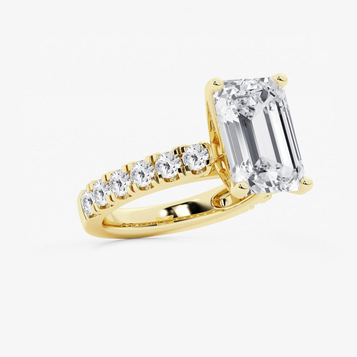 Aurora - Split Prong Side Stones Engagement Ring