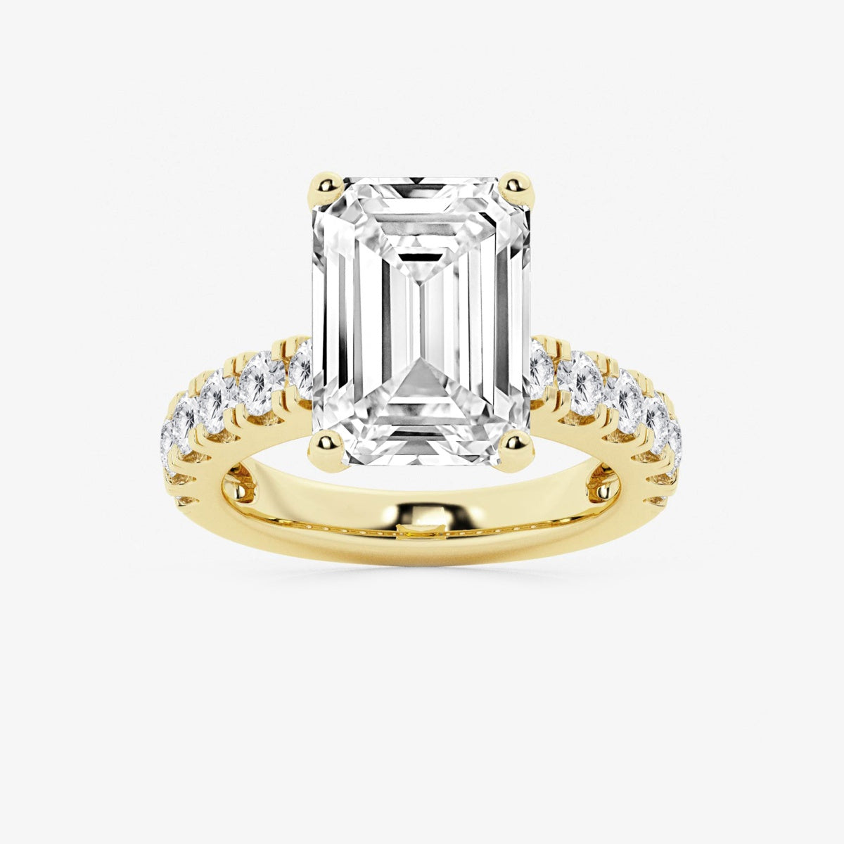 Aurora - Split Prong Side Stones Engagement Ring