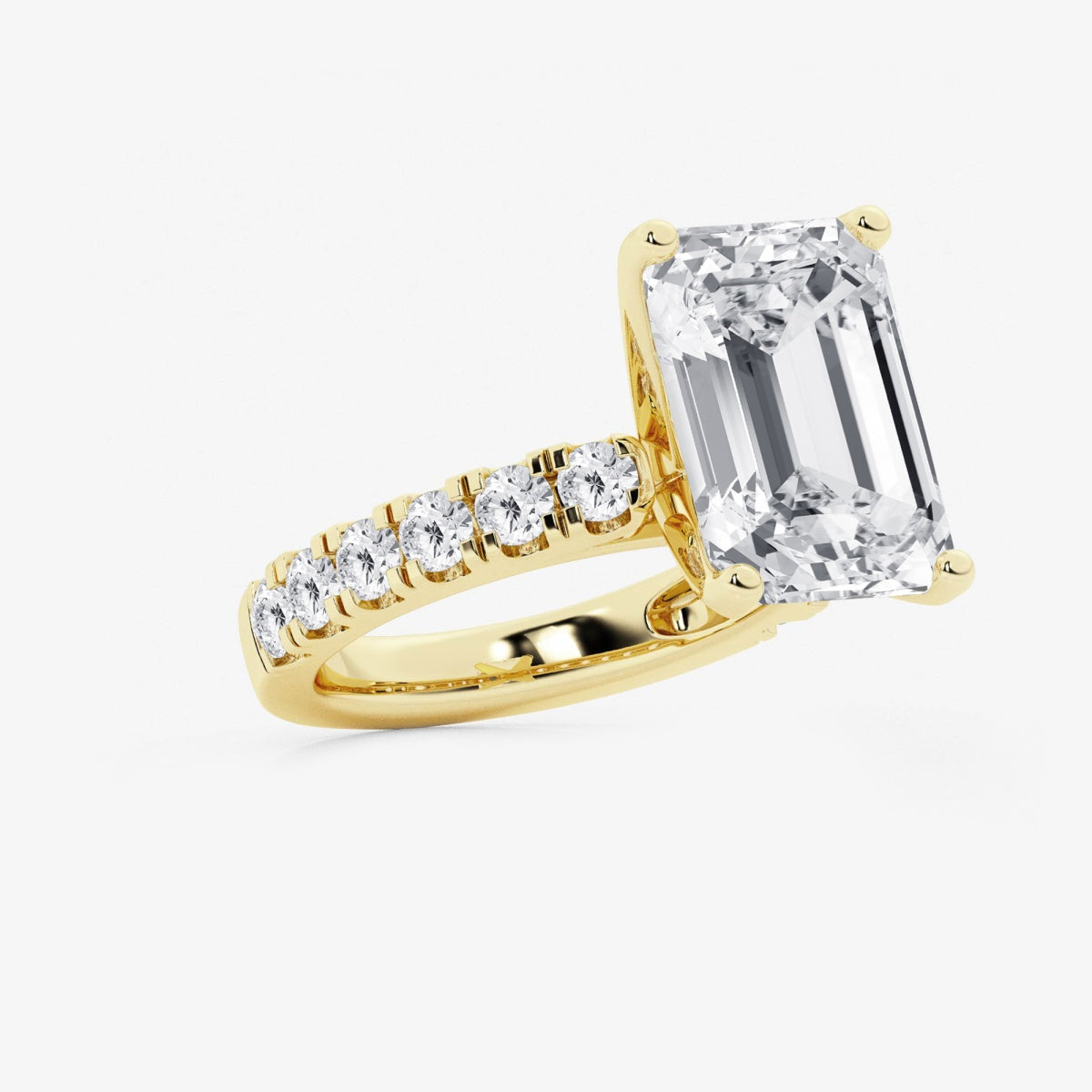 Aurora - Split Prong Side Stones Engagement Ring