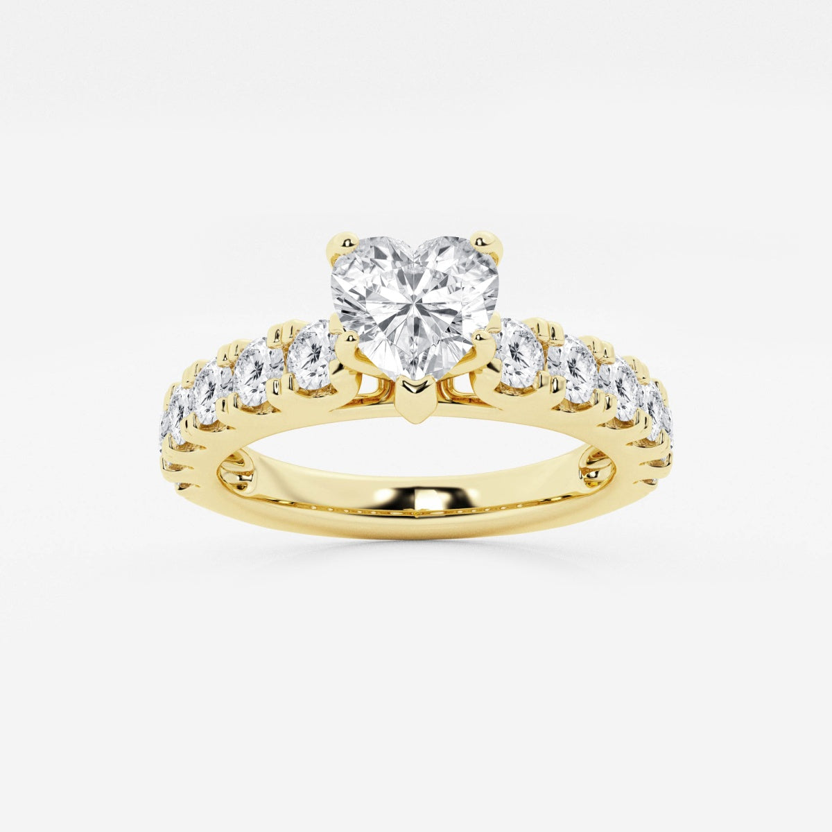 Aurora - Split Prong Side Stones Engagement Ring