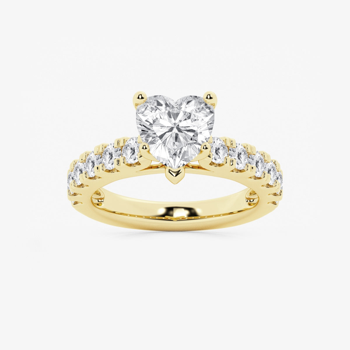 Aurora - Split Prong Side Stones Engagement Ring