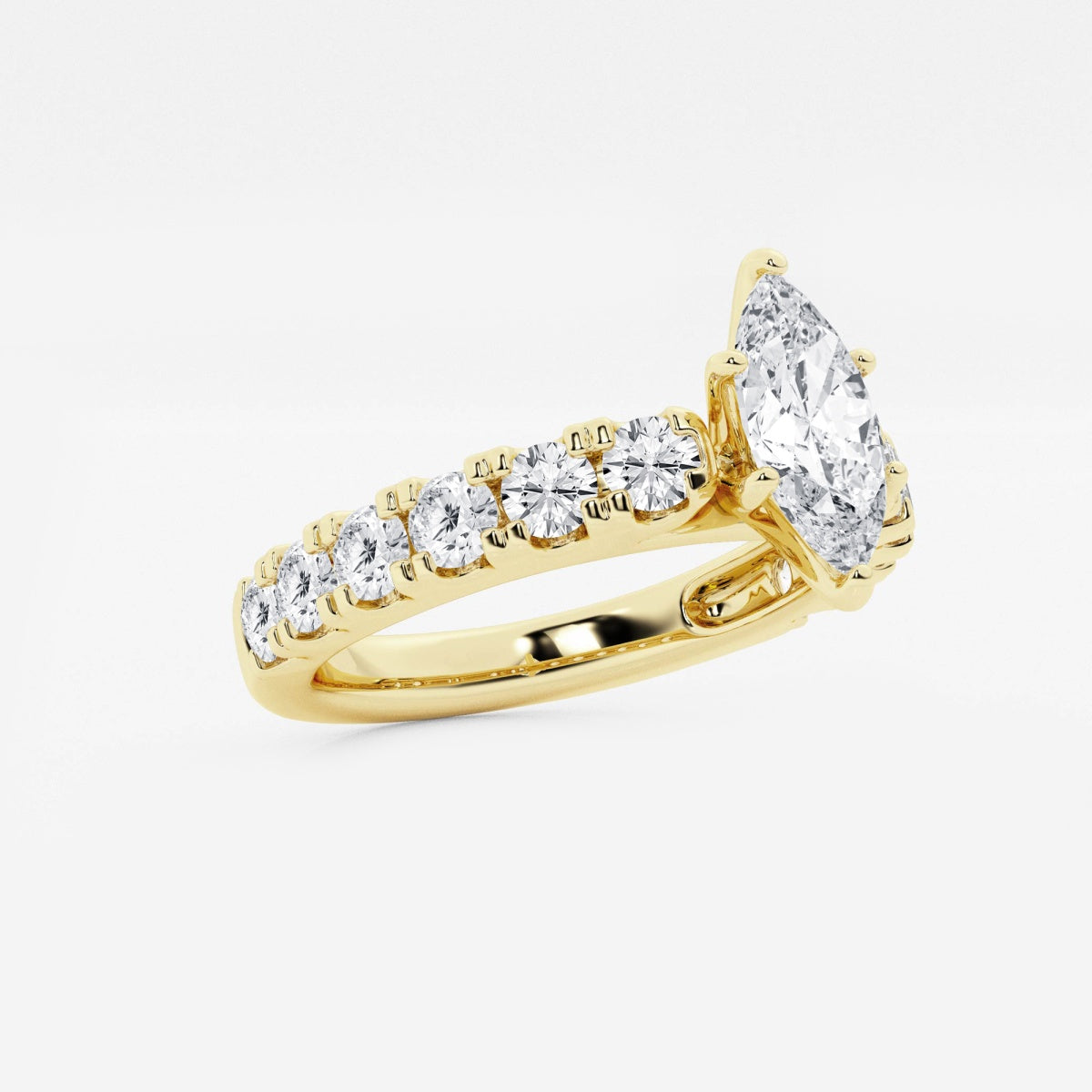 Aurora - Split Prong Side Stones Engagement Ring