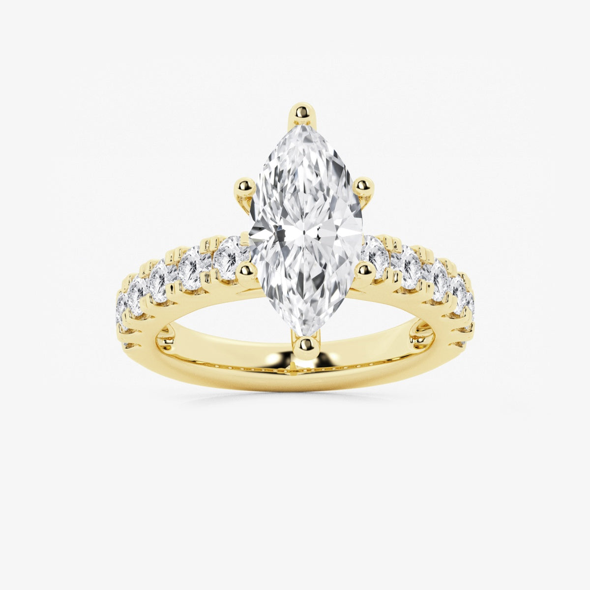 Aurora - Split Prong Side Stones Engagement Ring