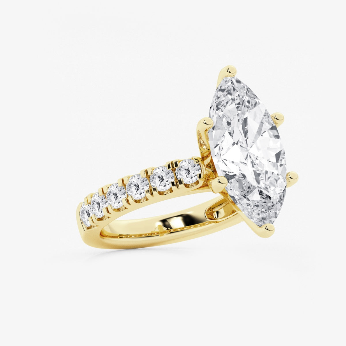 Aurora - Split Prong Side Stones Engagement Ring