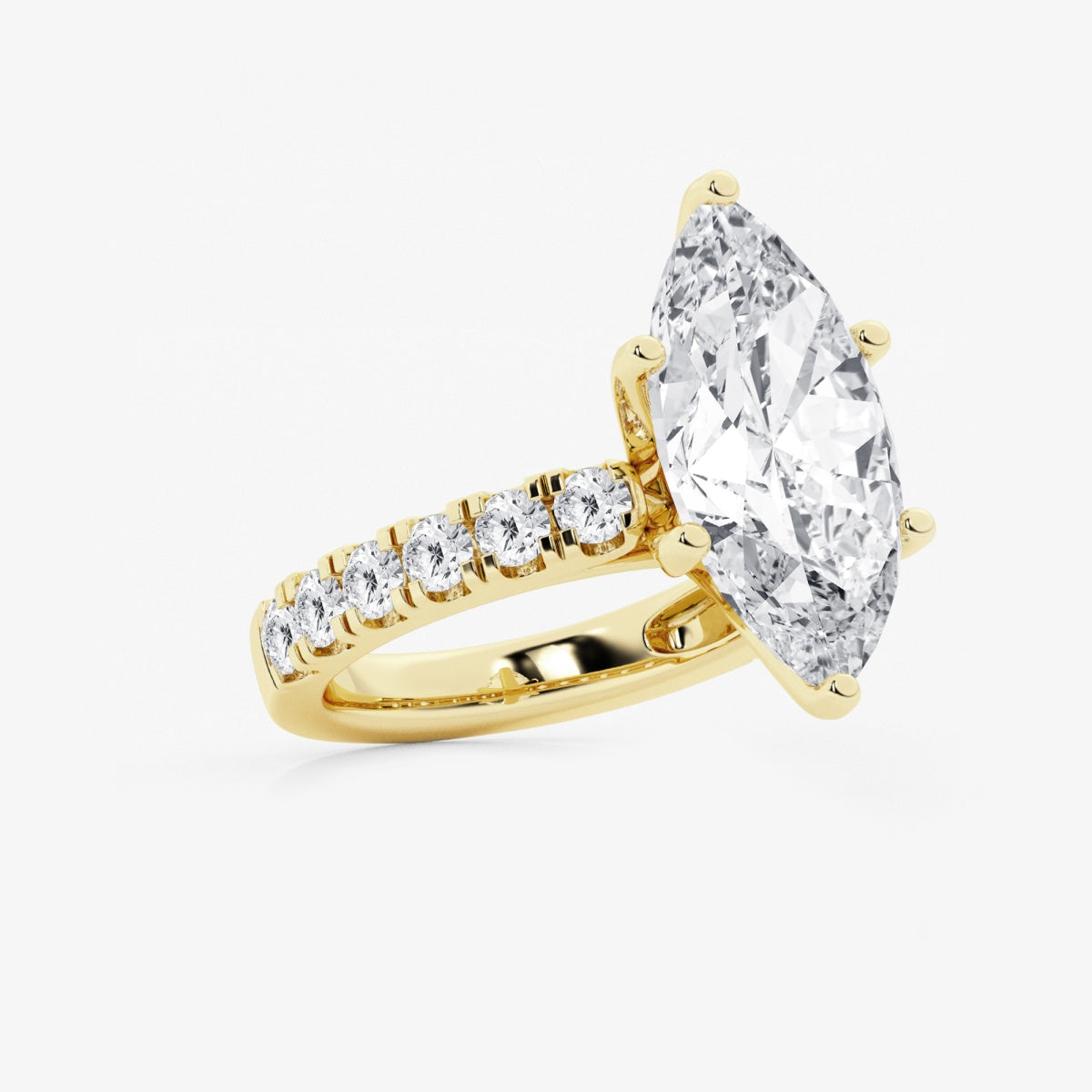 Aurora - Split Prong Side Stones Engagement Ring