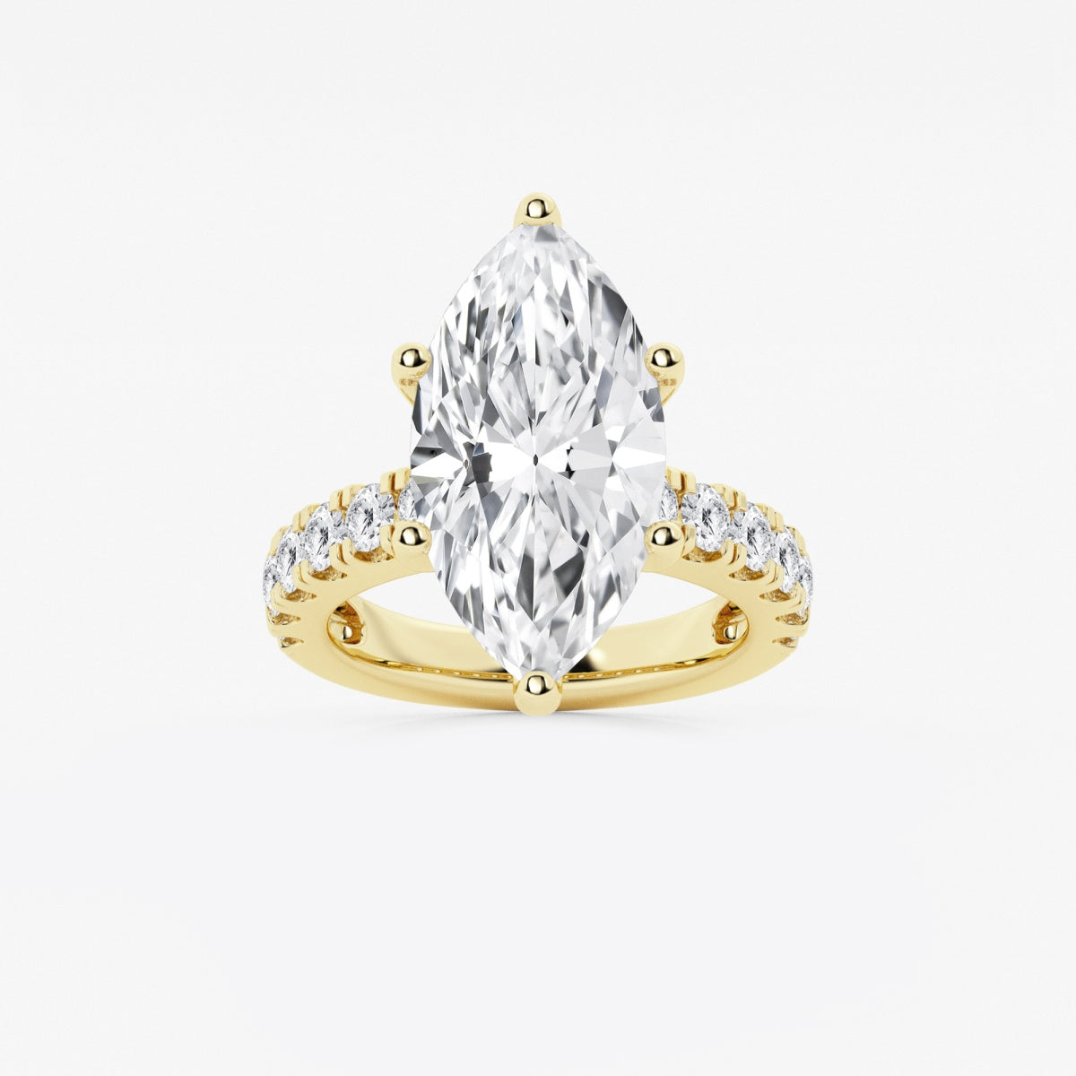 Aurora - Split Prong Side Stones Engagement Ring