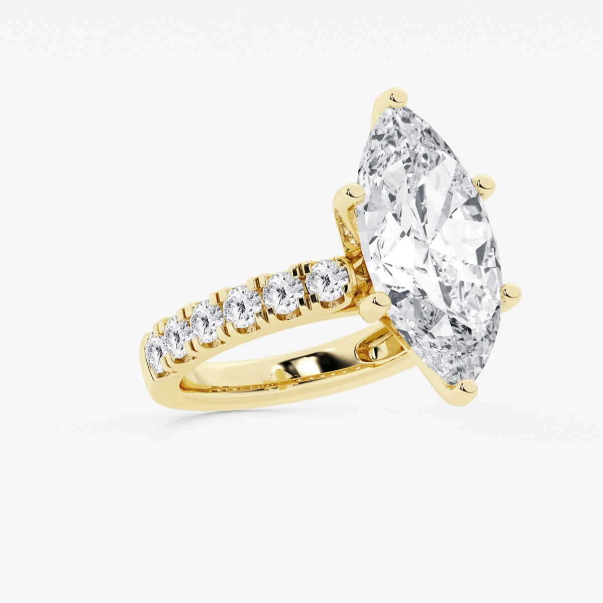 Aurora - Split Prong Side Stones Engagement Ring