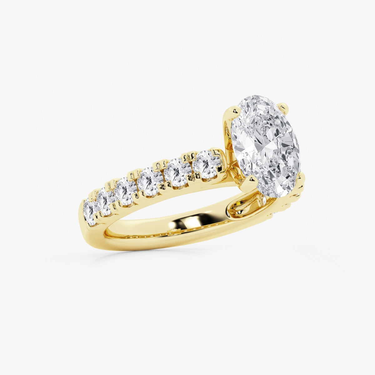 Aurora - Split Prong Side Stones Engagement Ring