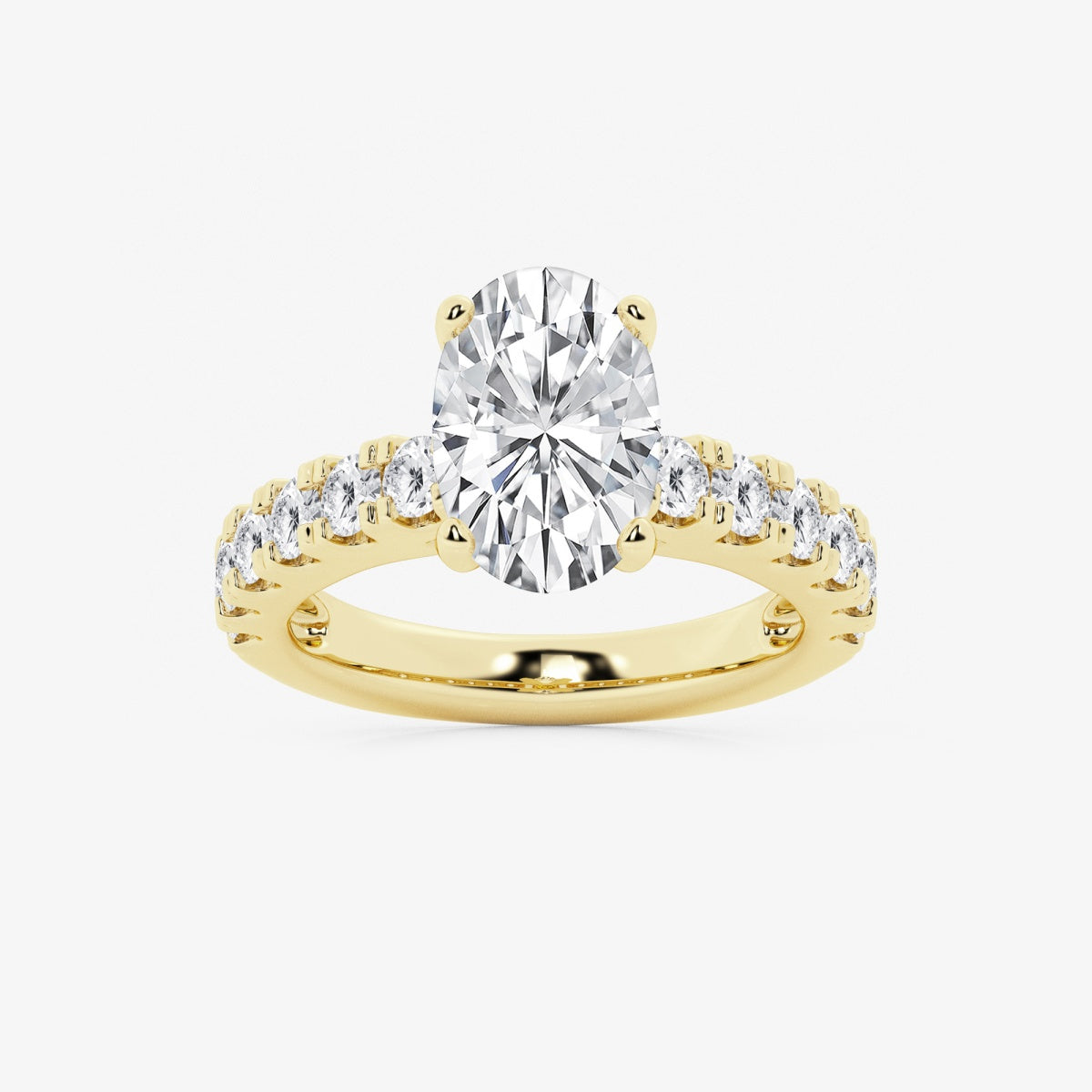 Aurora - Split Prong Side Stones Engagement Ring