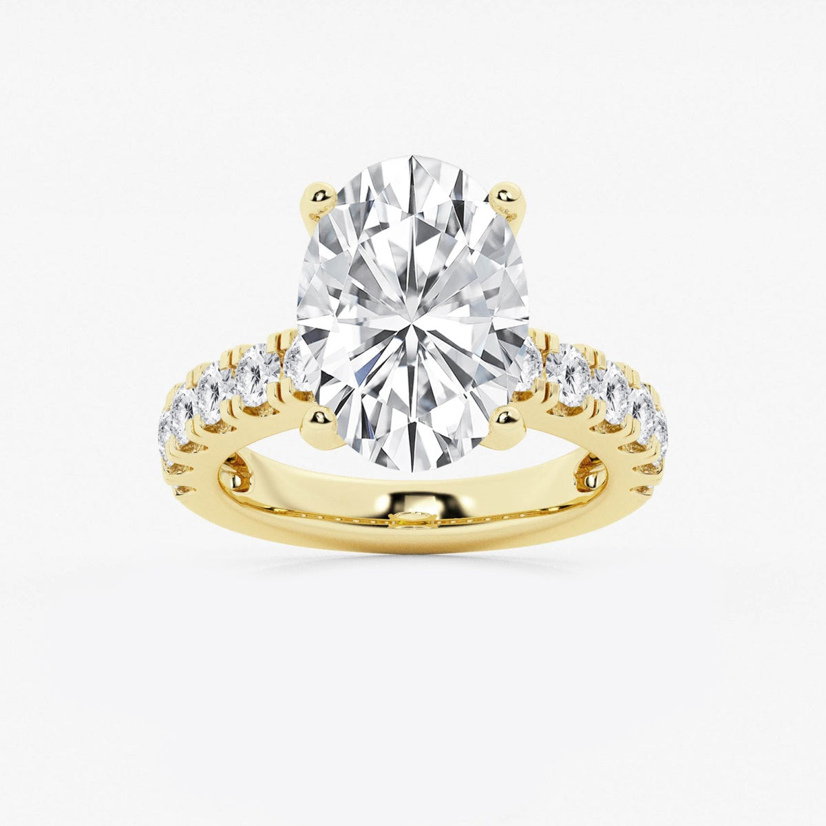 Aurora - Split Prong Side Stones Engagement Ring