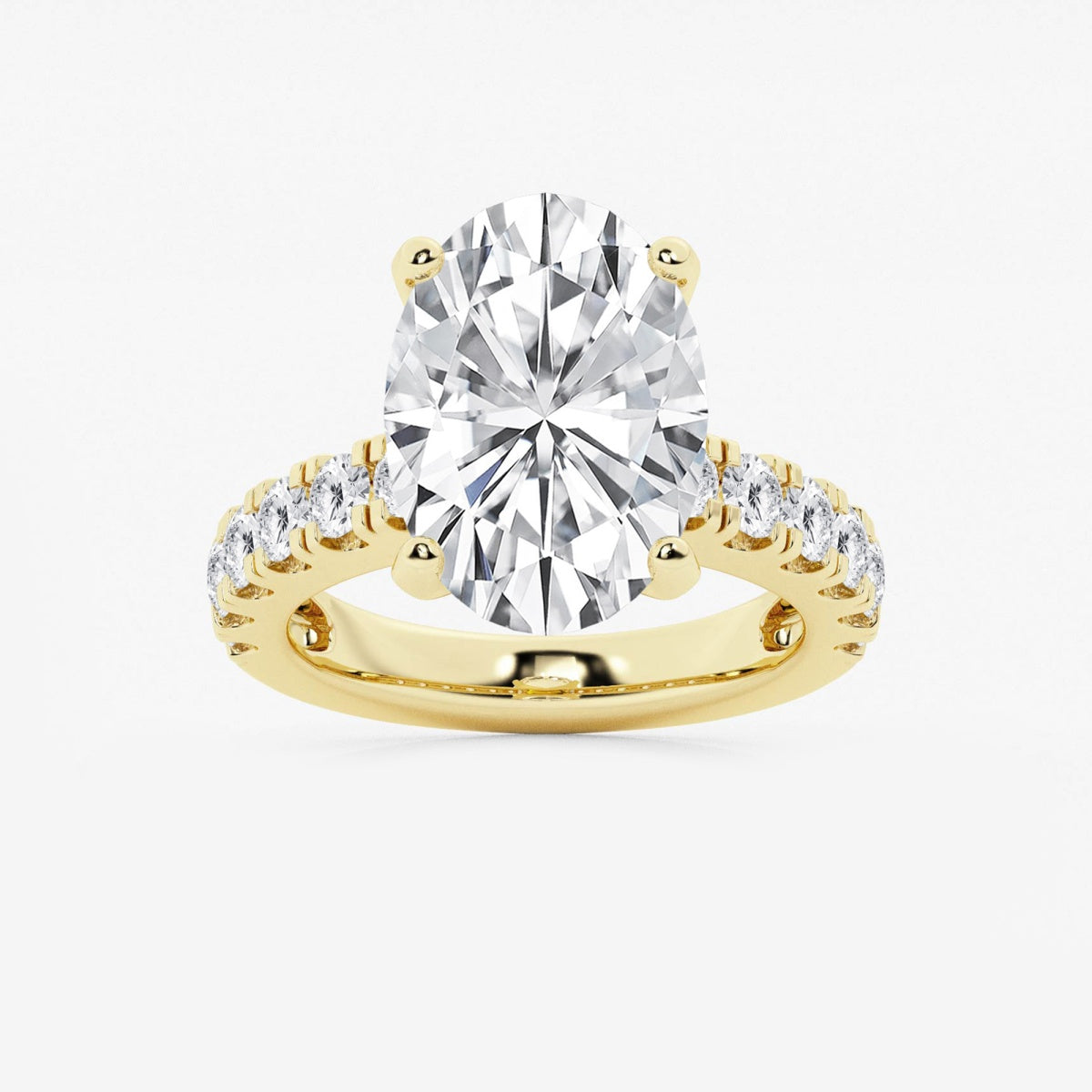 Aurora - Split Prong Side Stones Engagement Ring