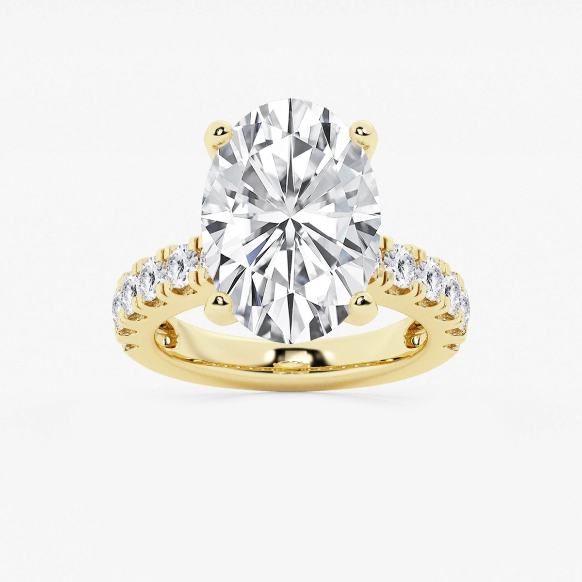 Aurora - Split Prong Side Stones Engagement Ring