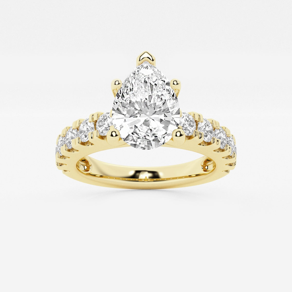 Aurora - Split Prong Side Stones Engagement Ring