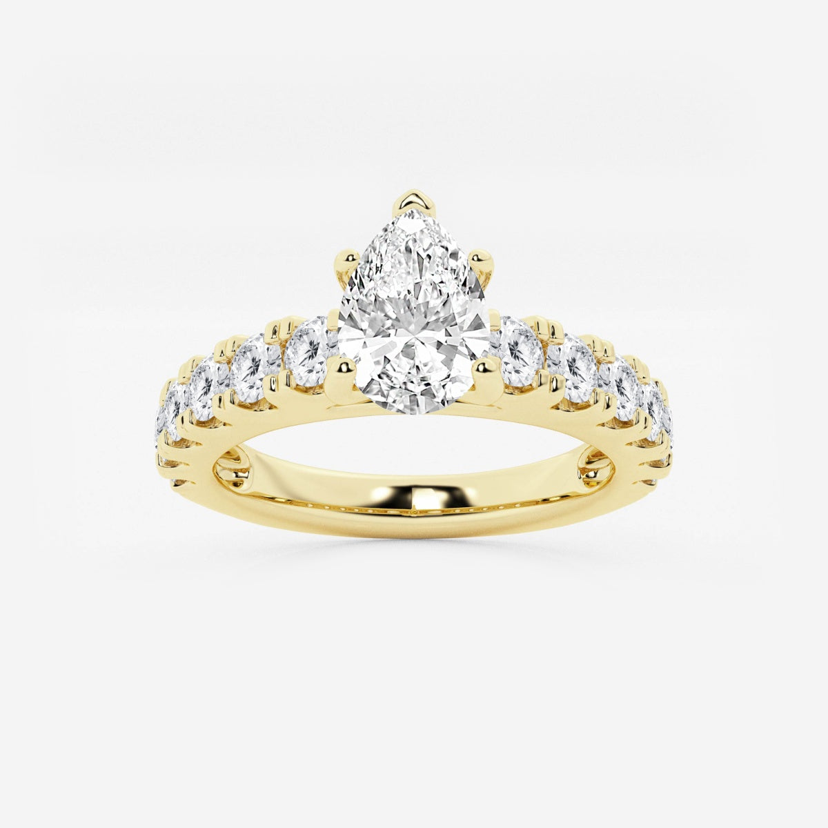 Aurora - Split Prong Side Stones Engagement Ring