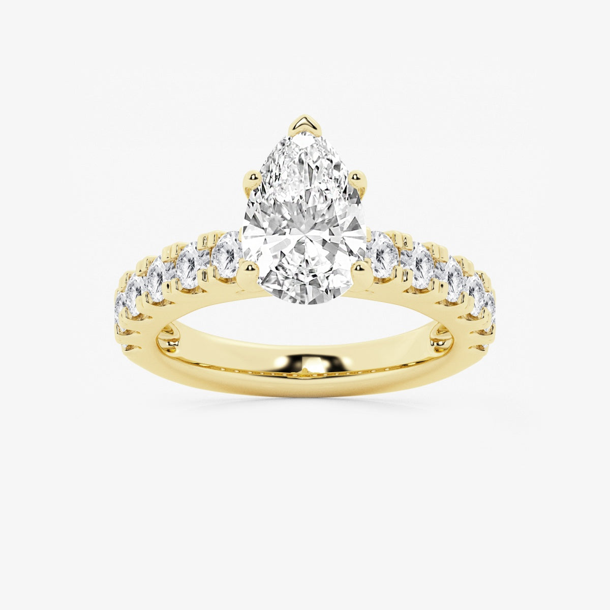Aurora - Split Prong Side Stones Engagement Ring