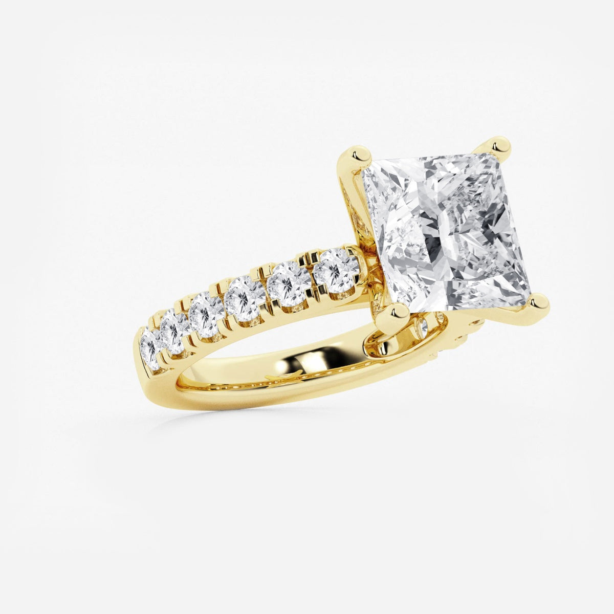 Aurora - Split Prong Side Stones Engagement Ring