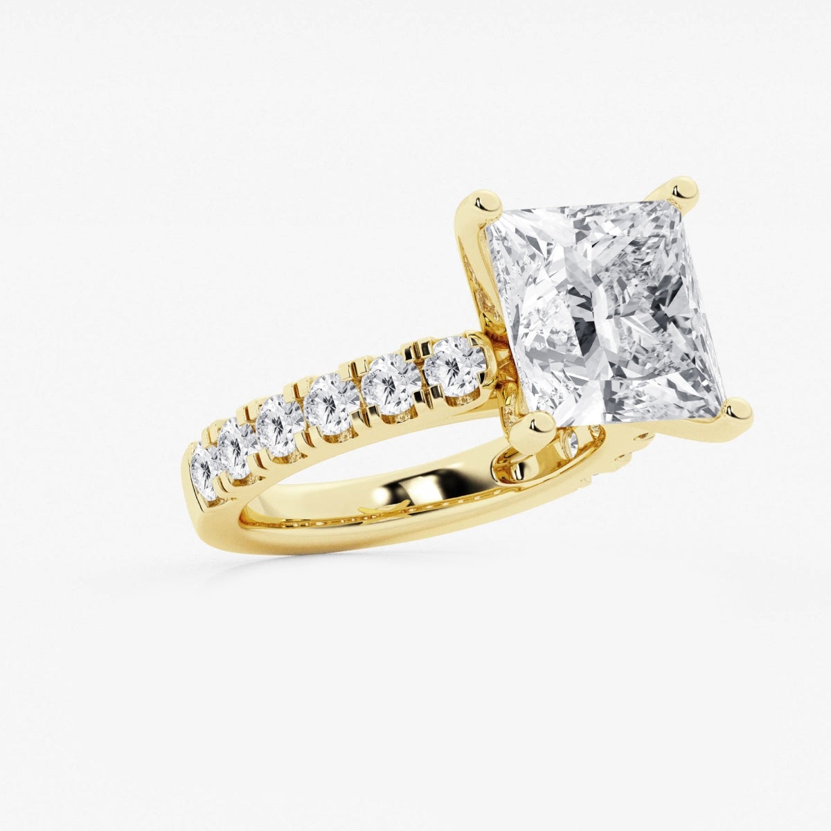 Aurora - Split Prong Side Stones Engagement Ring