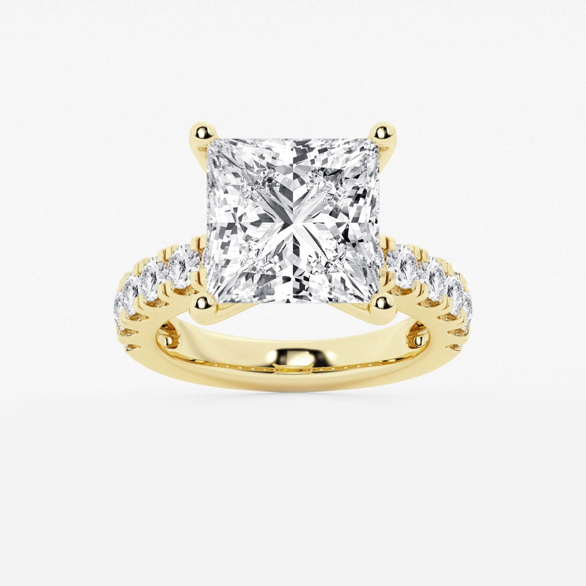 Aurora - Split Prong Side Stones Engagement Ring