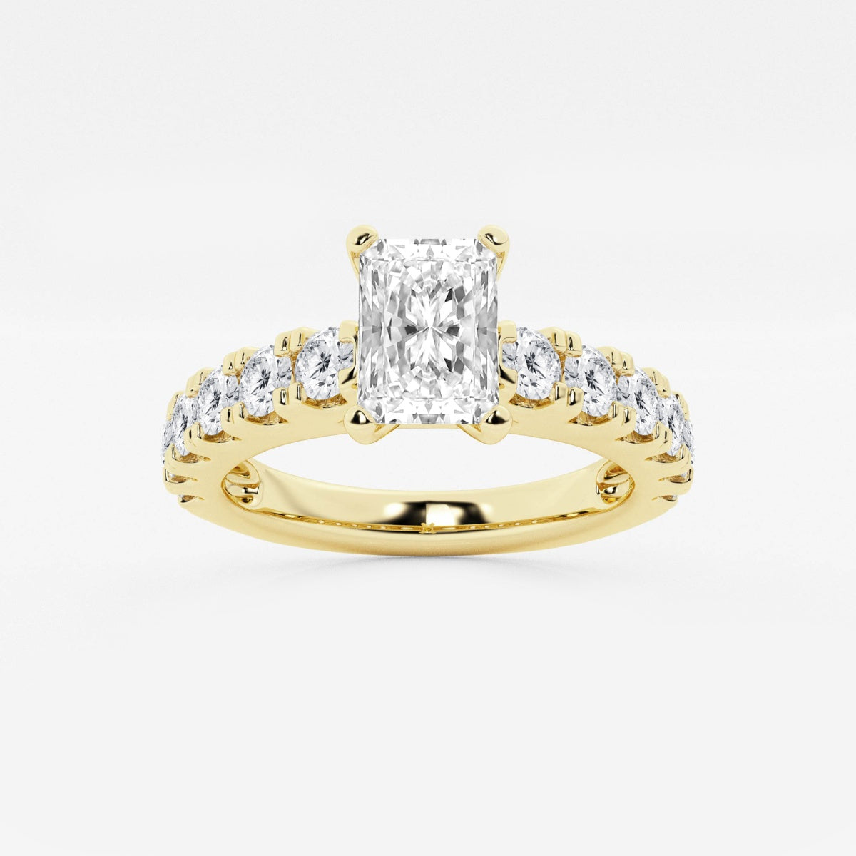 Aurora - Split Prong Side Stones Engagement Ring