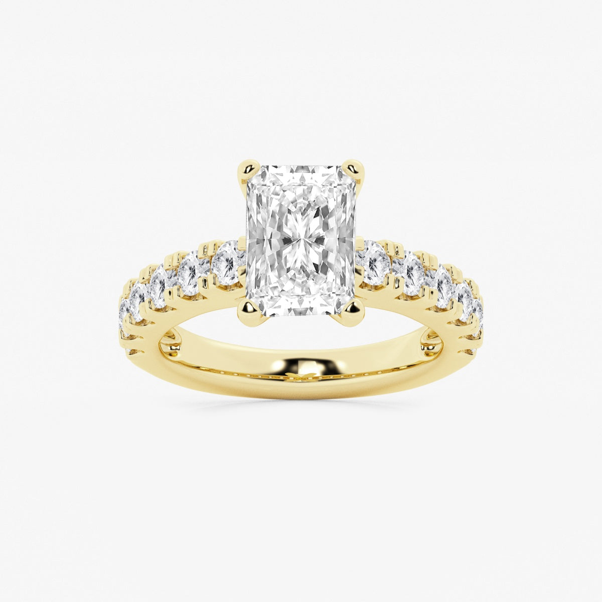 Aurora - Split Prong Side Stones Engagement Ring