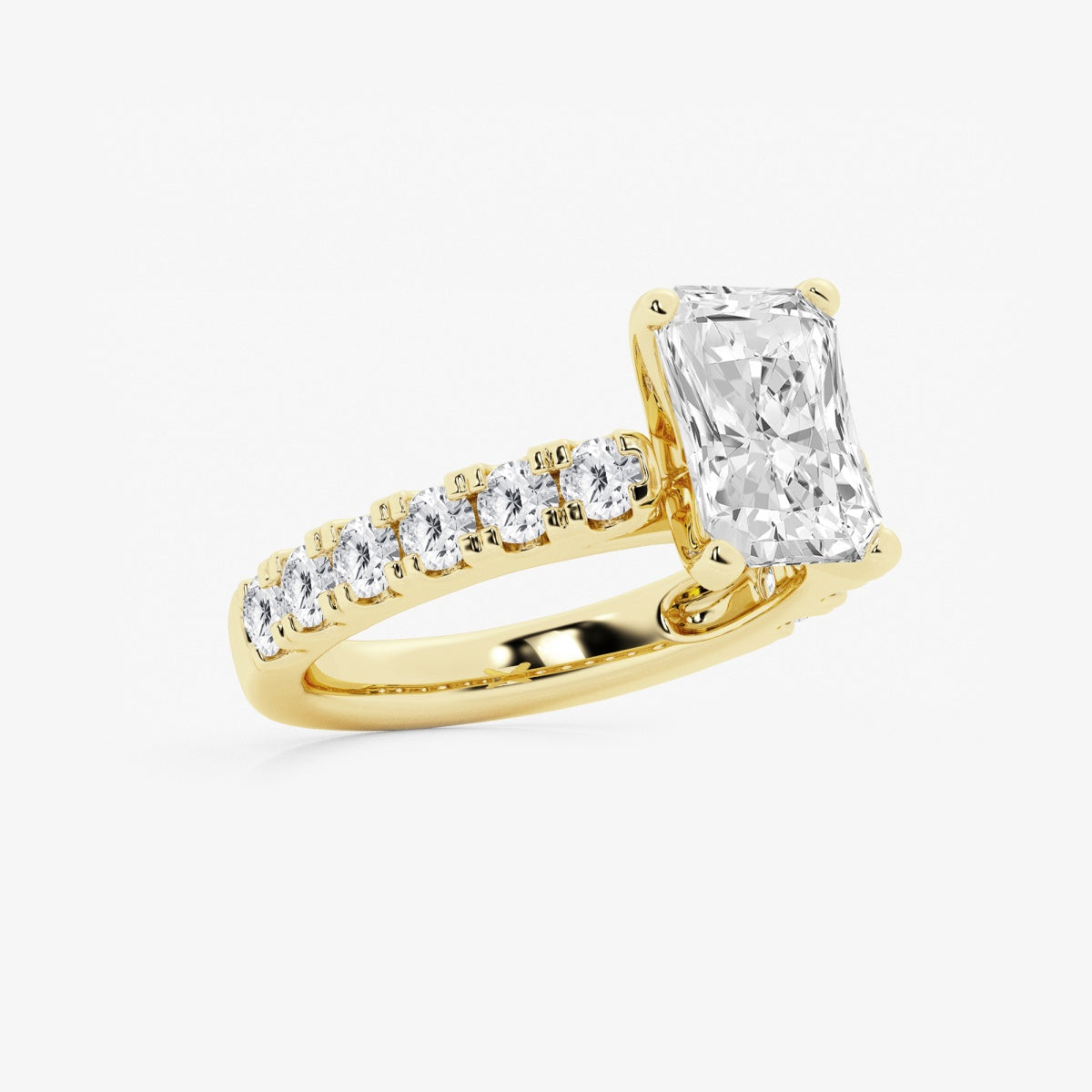 Aurora - Split Prong Side Stones Engagement Ring