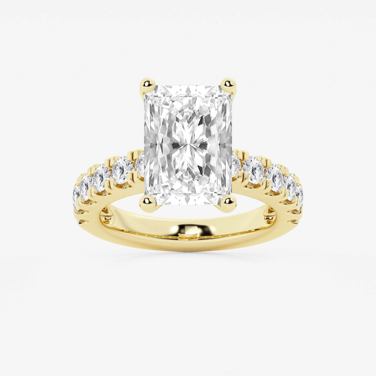 Aurora - Split Prong Side Stones Engagement Ring
