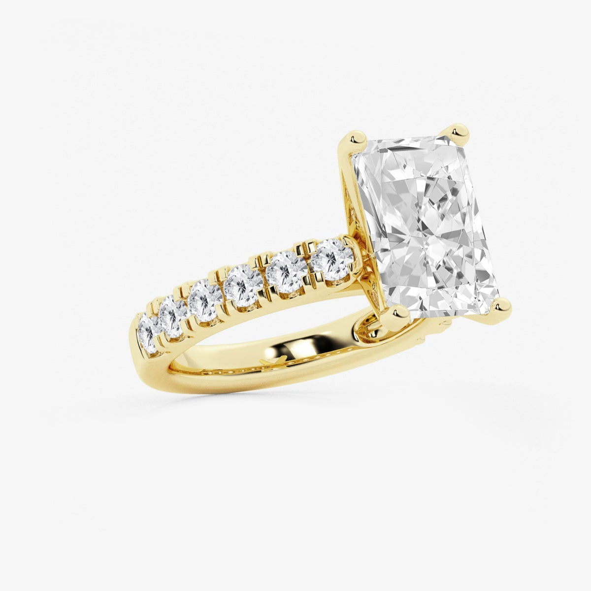 Aurora - Split Prong Side Stones Engagement Ring