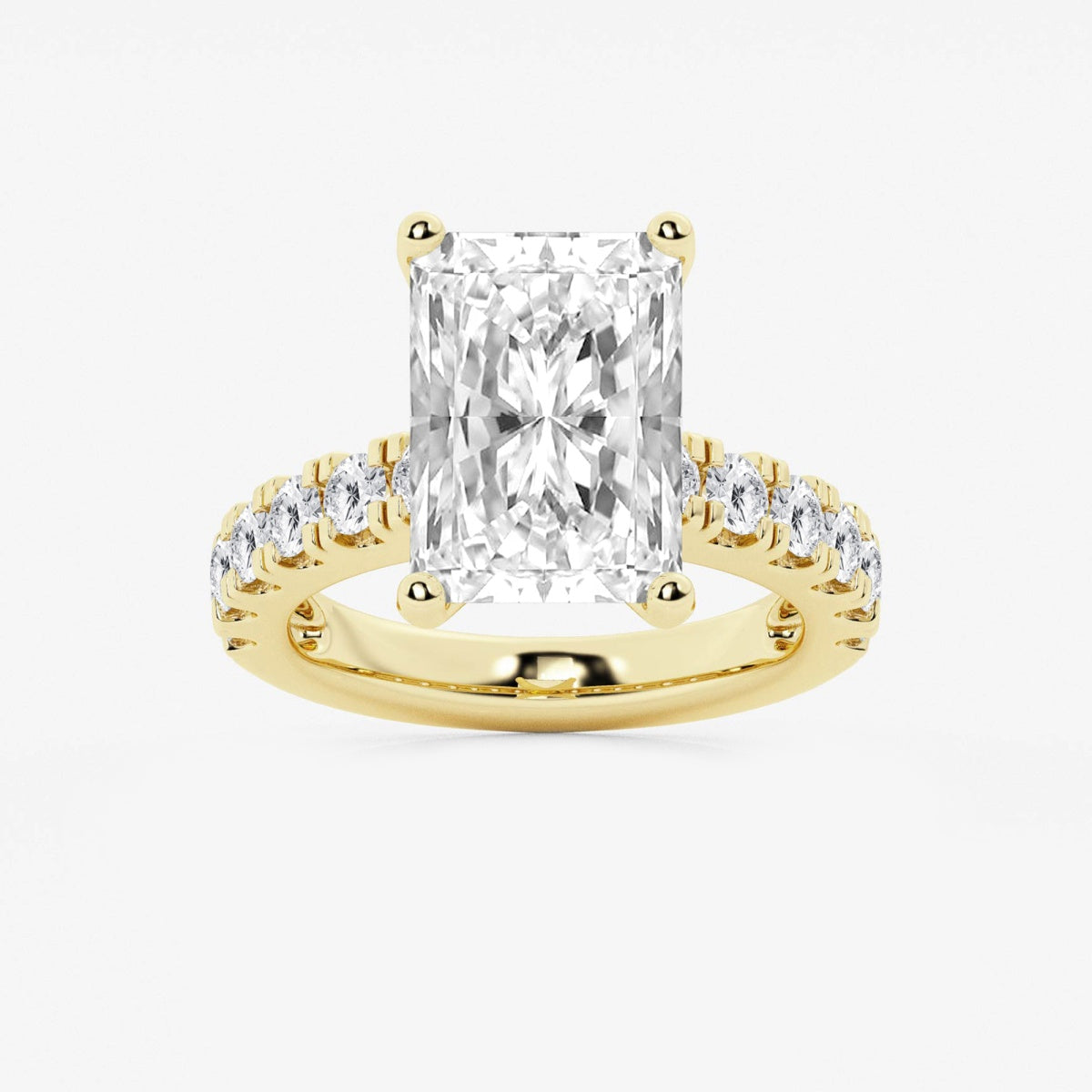 Aurora - Split Prong Side Stones Engagement Ring