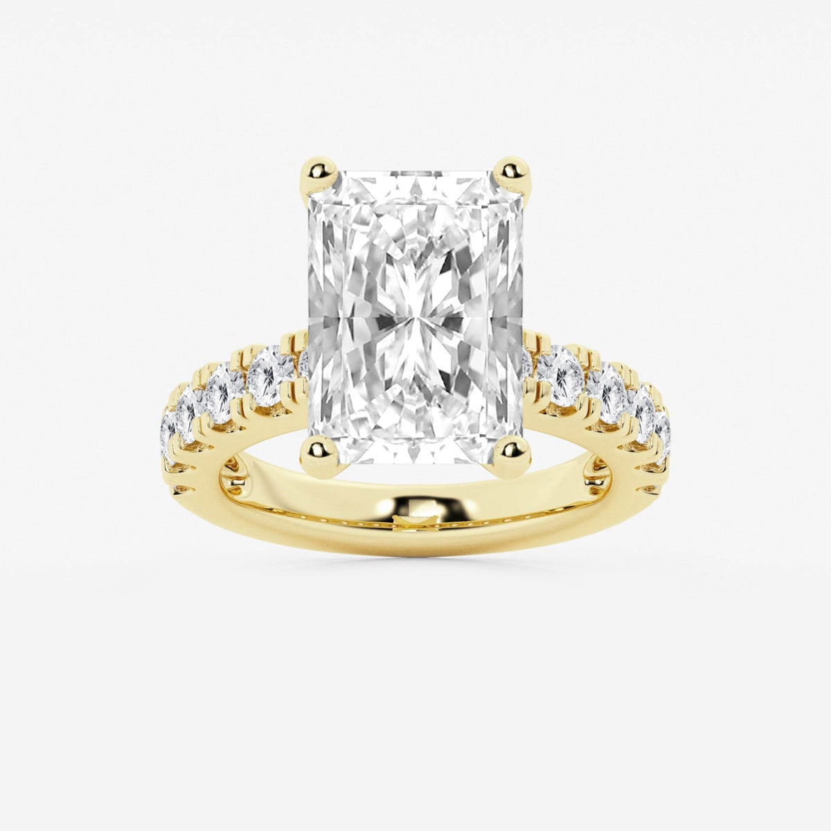 Aurora - Split Prong Side Stones Engagement Ring