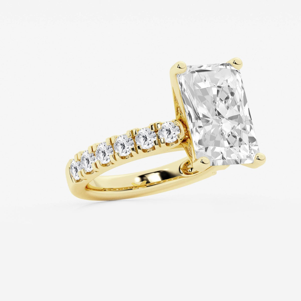 Aurora - Split Prong Side Stones Engagement Ring