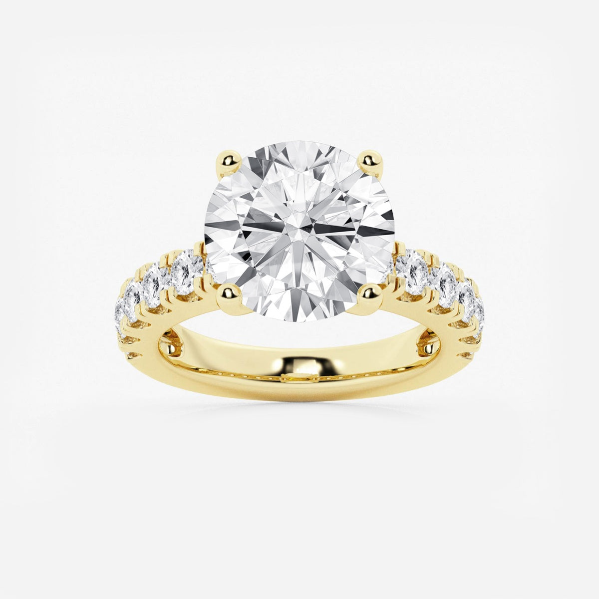 Aurora - Split Prong Side Stones Engagement Ring