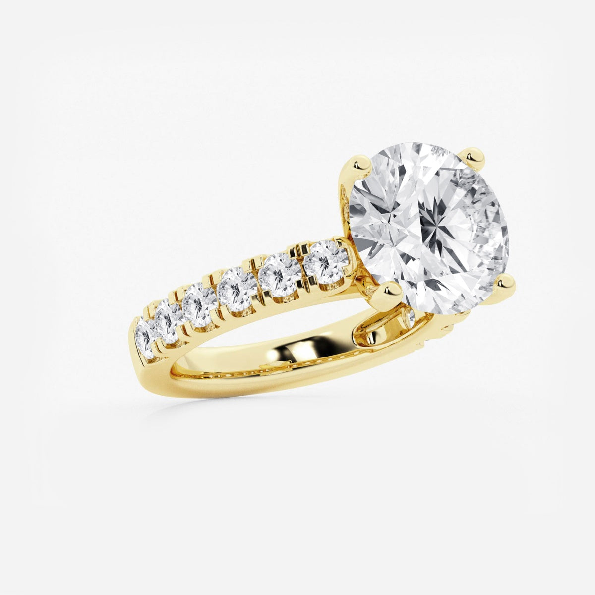 Aurora - Split Prong Side Stones Engagement Ring